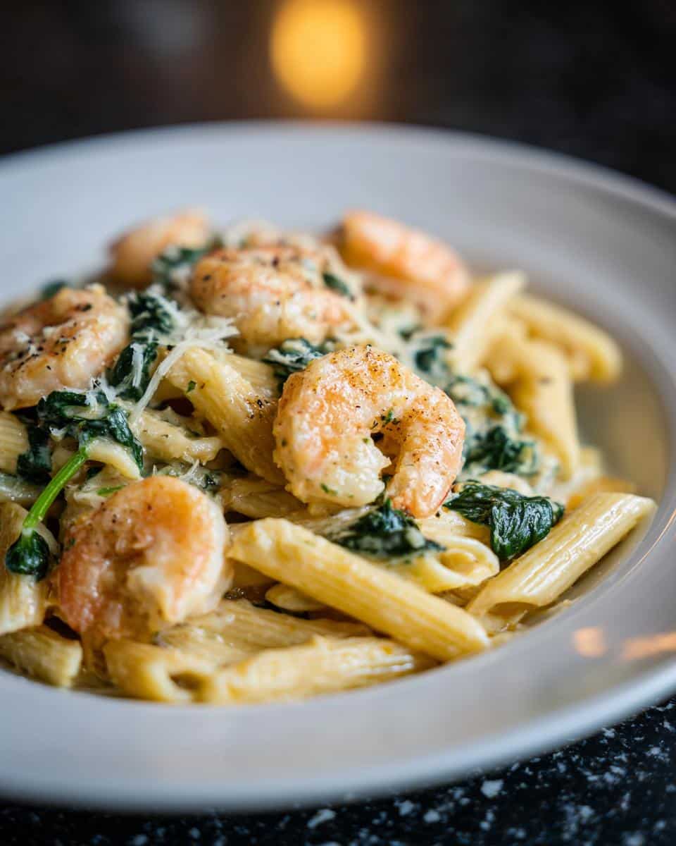 Shrimp and Spinach Parmesan Penne - detail 1