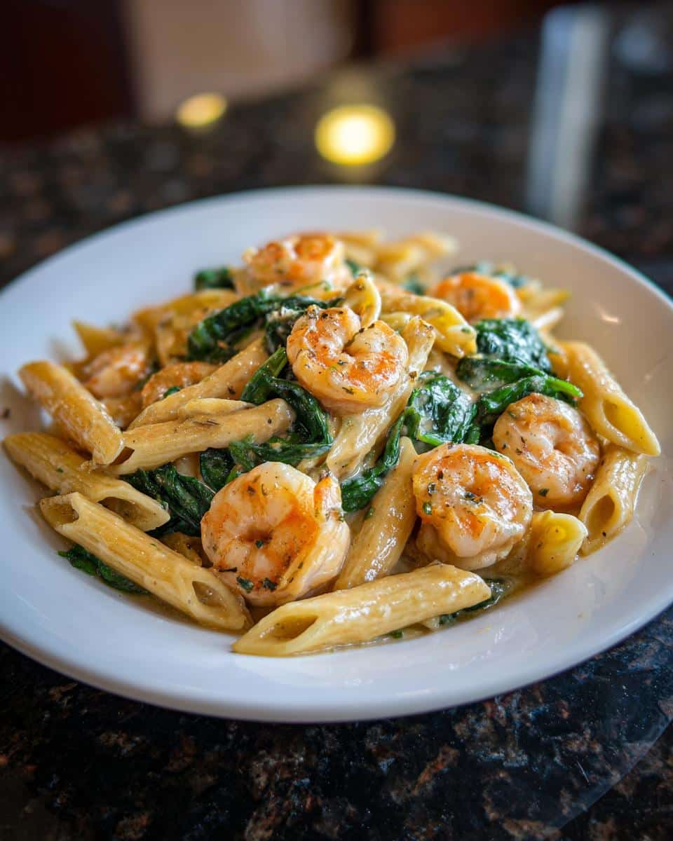 Shrimp and Spinach Parmesan Penne - detail 3