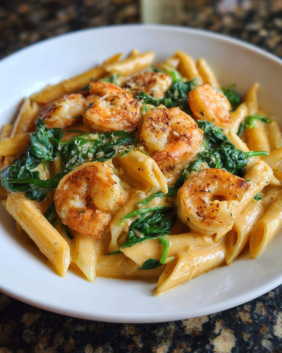 Shrimp and Spinach Parmesan Penne - detail 4