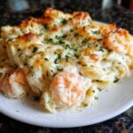 Shrimp and Three-Cheese Pasta Bake
