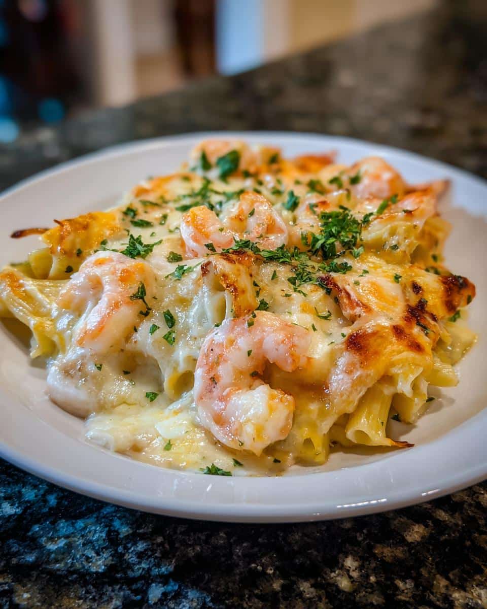 Shrimp and Three-Cheese Pasta Bake - detail 2