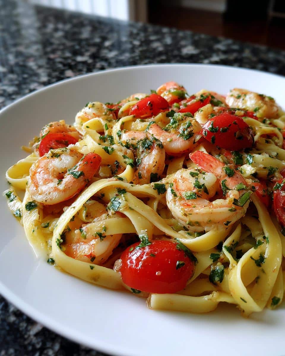 Shrimp and Tomato Herb Fettuccine - detail 4