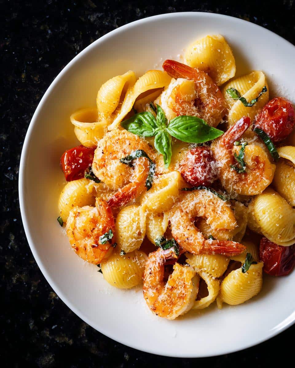 Shrimp and Tomato Parmesan Shell Pasta - detail 1