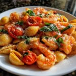 Shrimp and Tomato Parmesan Shell Pasta