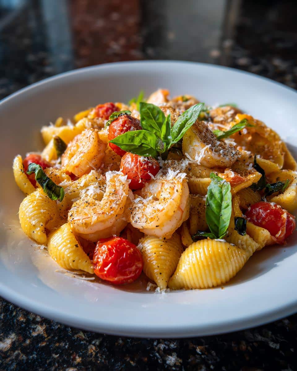 Shrimp and Tomato Parmesan Shell Pasta - detail 2