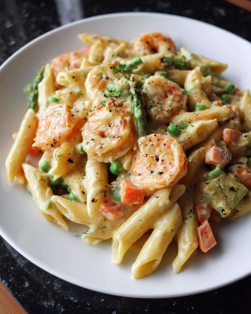 Shrimp and Veggie Creamy Penne - detail 2