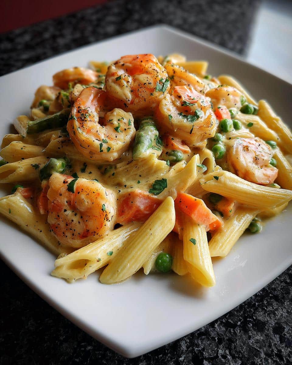 Shrimp and Veggie Creamy Penne - detail 3