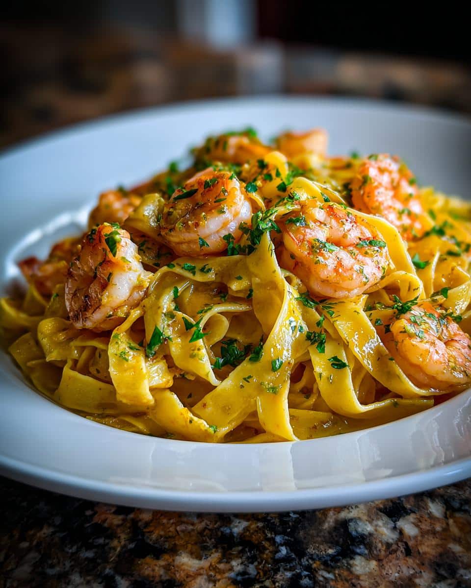 Shrimp and Zesty Lemon Fettuccine - detail 1