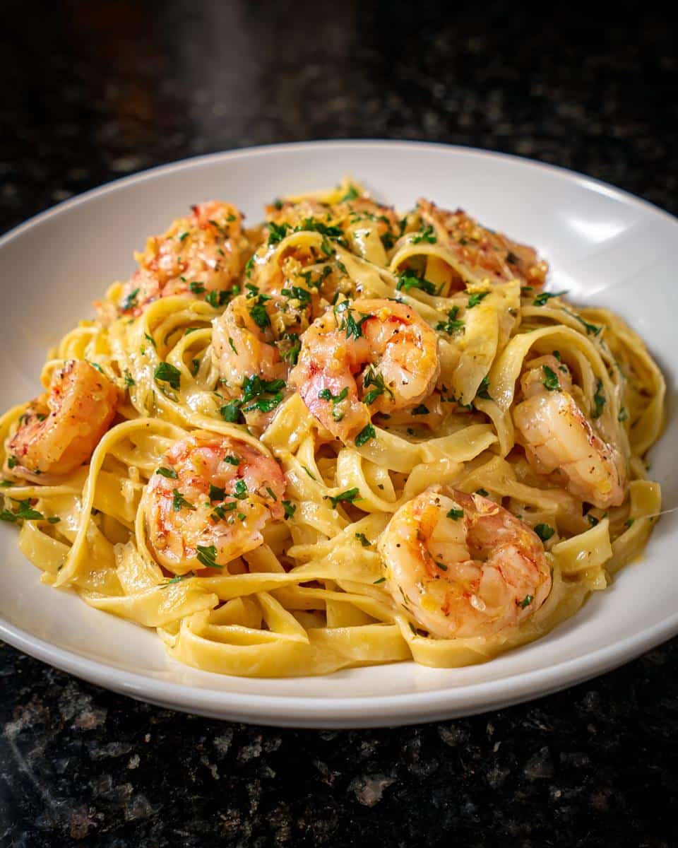Shrimp and Zesty Lemon Fettuccine - detail 2
