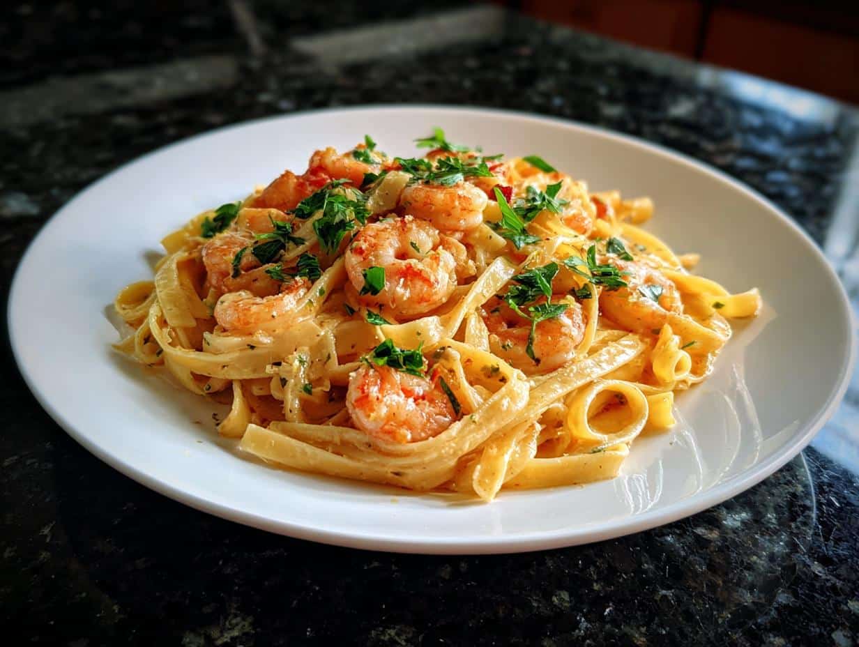 Shrimp and Zesty Lemon Fettuccine