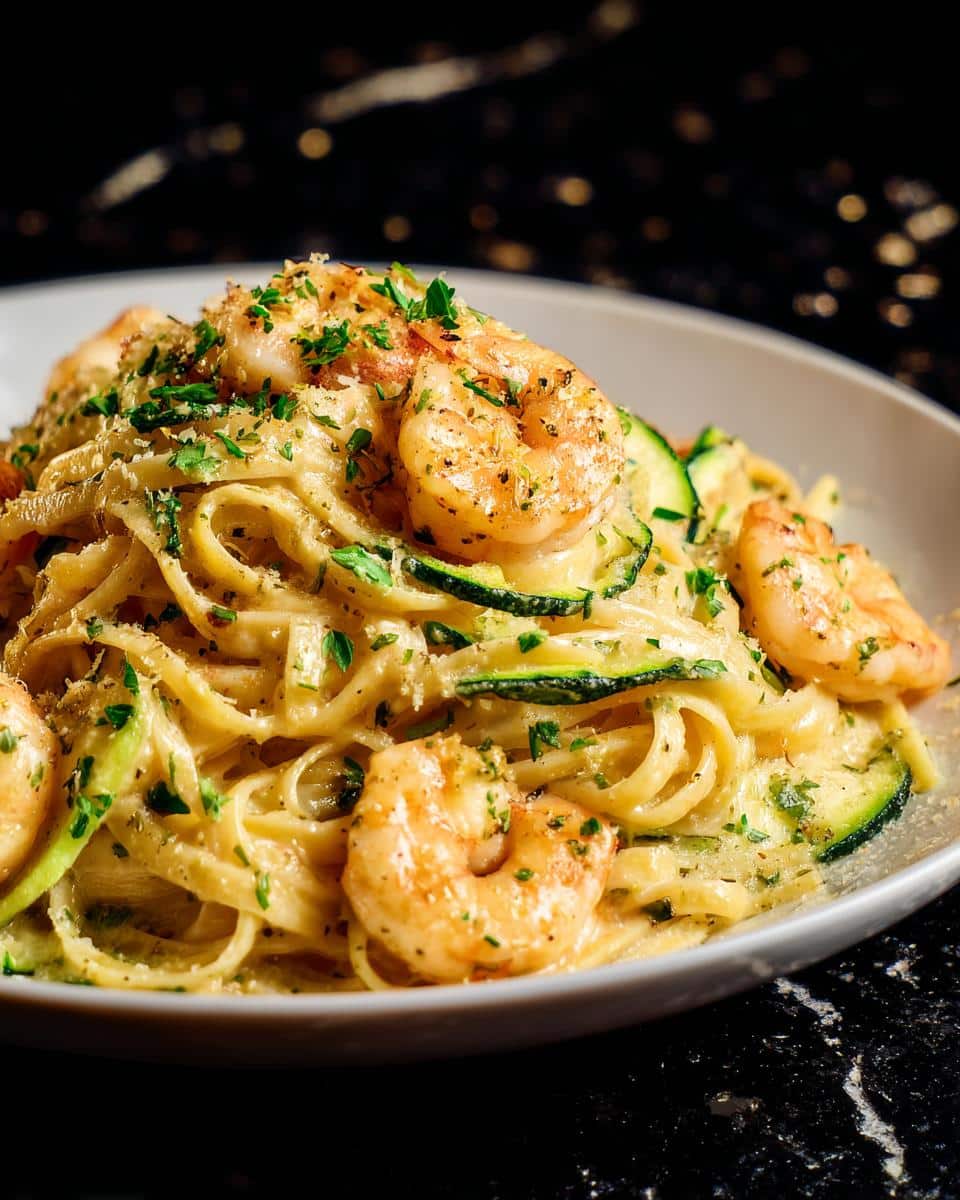 Shrimp and Zucchini Creamy Linguine - detail 2