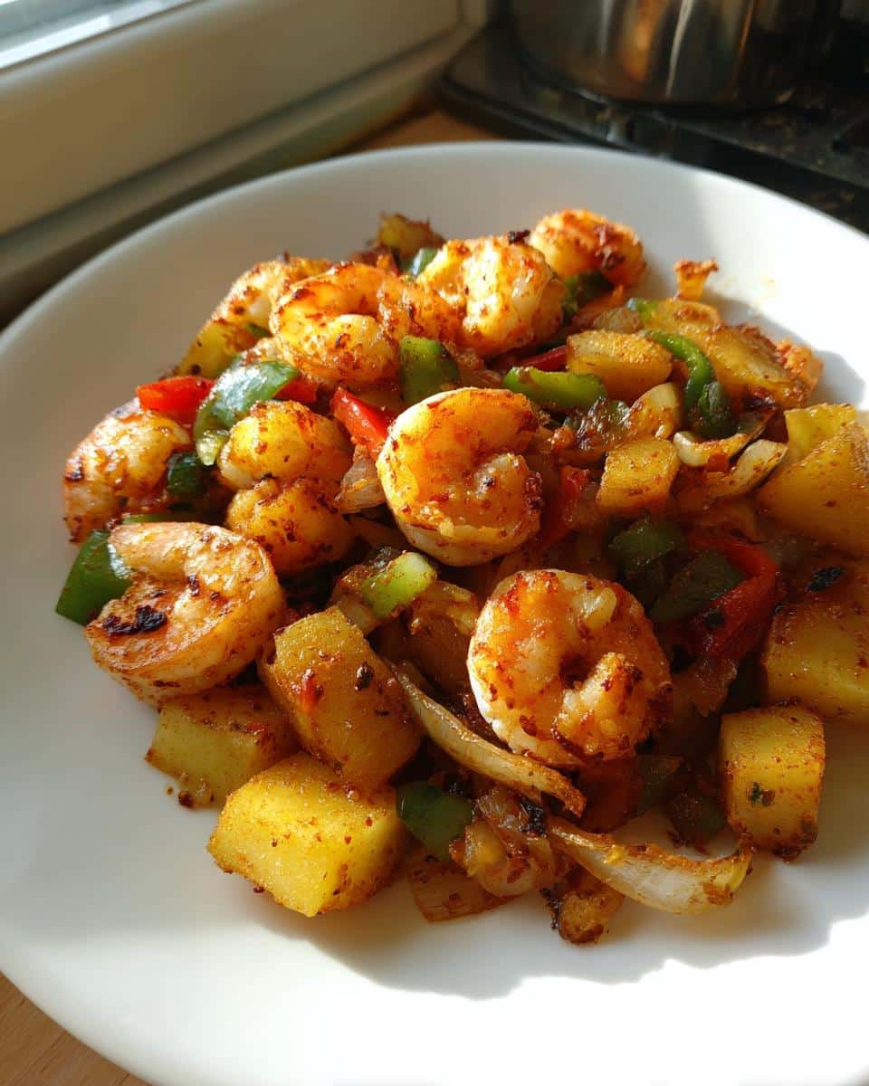 Spicy Shrimp and Potato Hash - detail 3