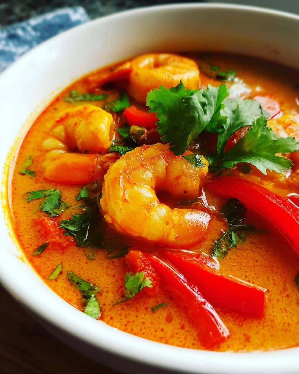 Thai Coconut Curry Shrimp Soup - detail 1