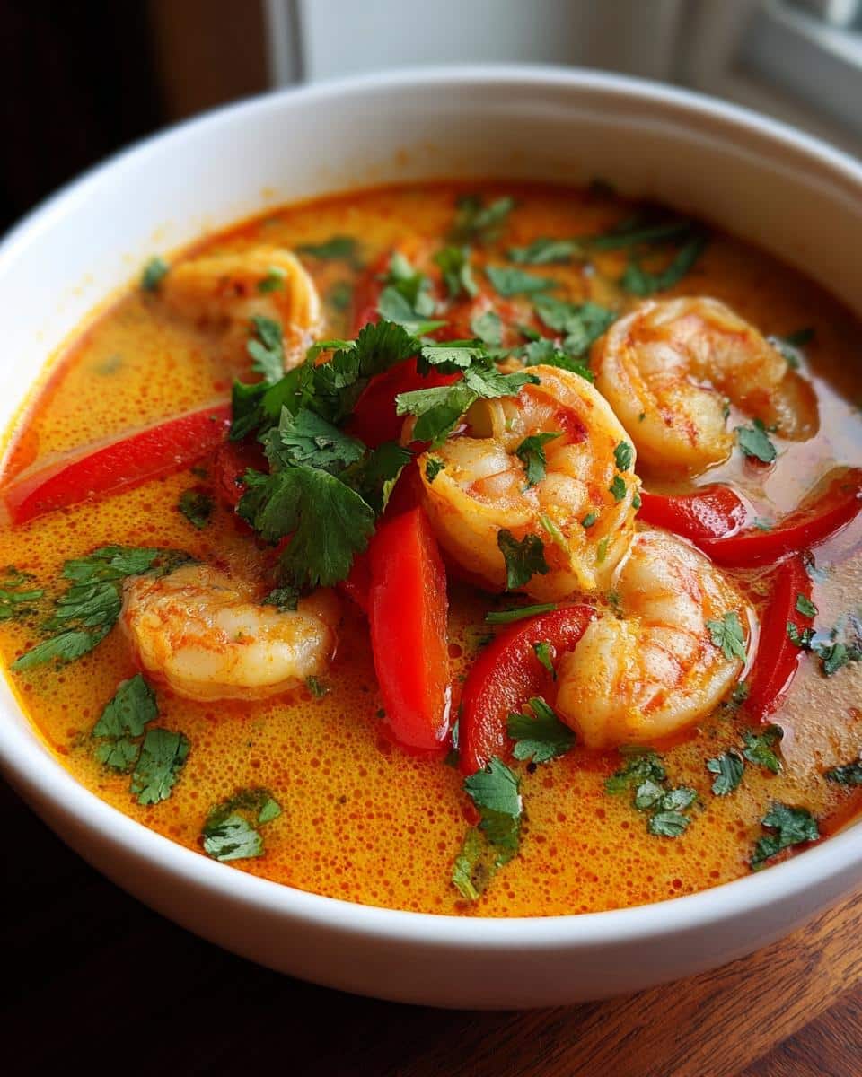 Thai Coconut Curry Shrimp Soup - detail 2