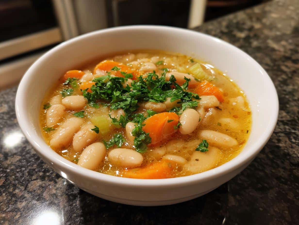 Bean Soup with Garlic Butter Finish