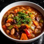 Bean Soup with Roasted Vegetables