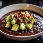 Black Bean Soup with Avocado Topping