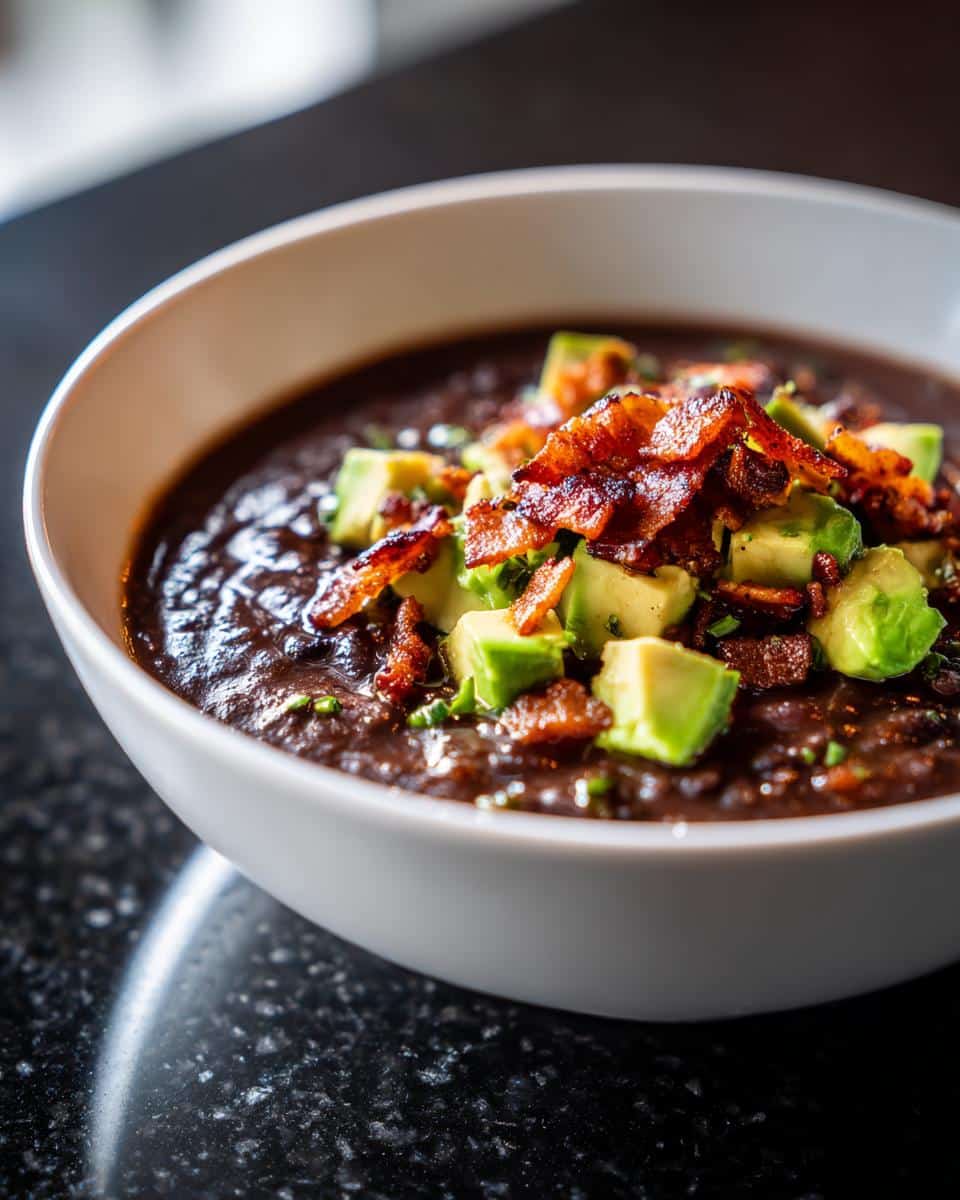 Black Bean Soup with Avocado Topping - detail 2