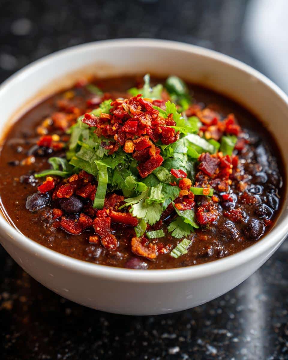 Black Bean Soup with Chili Crunch - detail 1