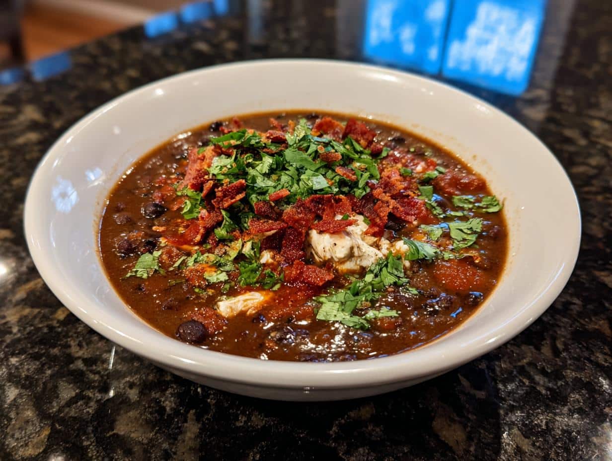 Black Bean Soup with Chili Crunch
