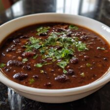 Hearty 30-Minute Black Bean Soup with Garlic and Onion Recipe
