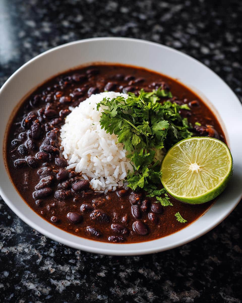 Black Bean Soup with Rice and Lime - detail 1