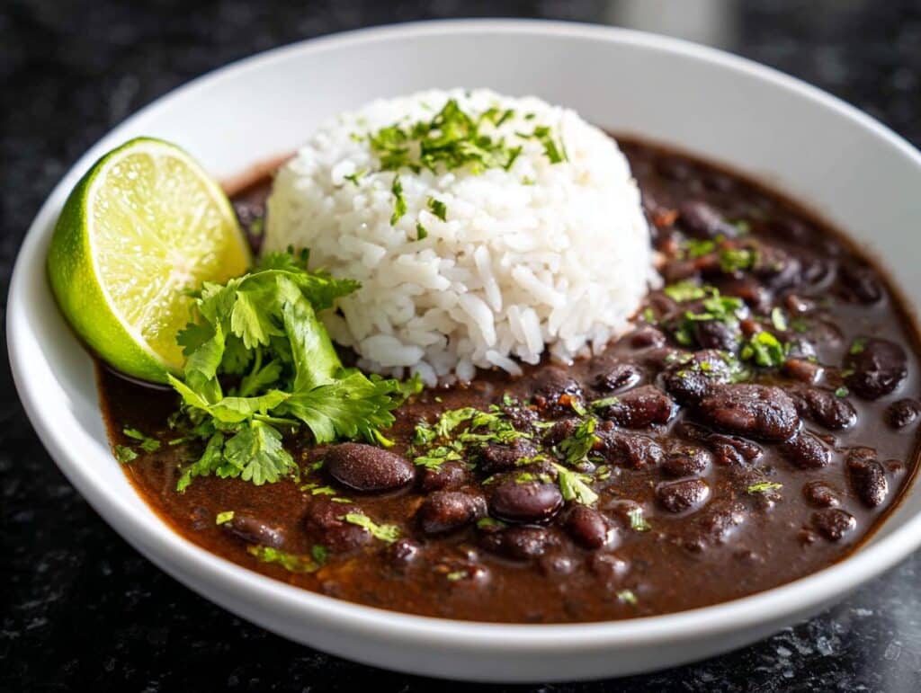 Black Bean Soup with Rice and Lime