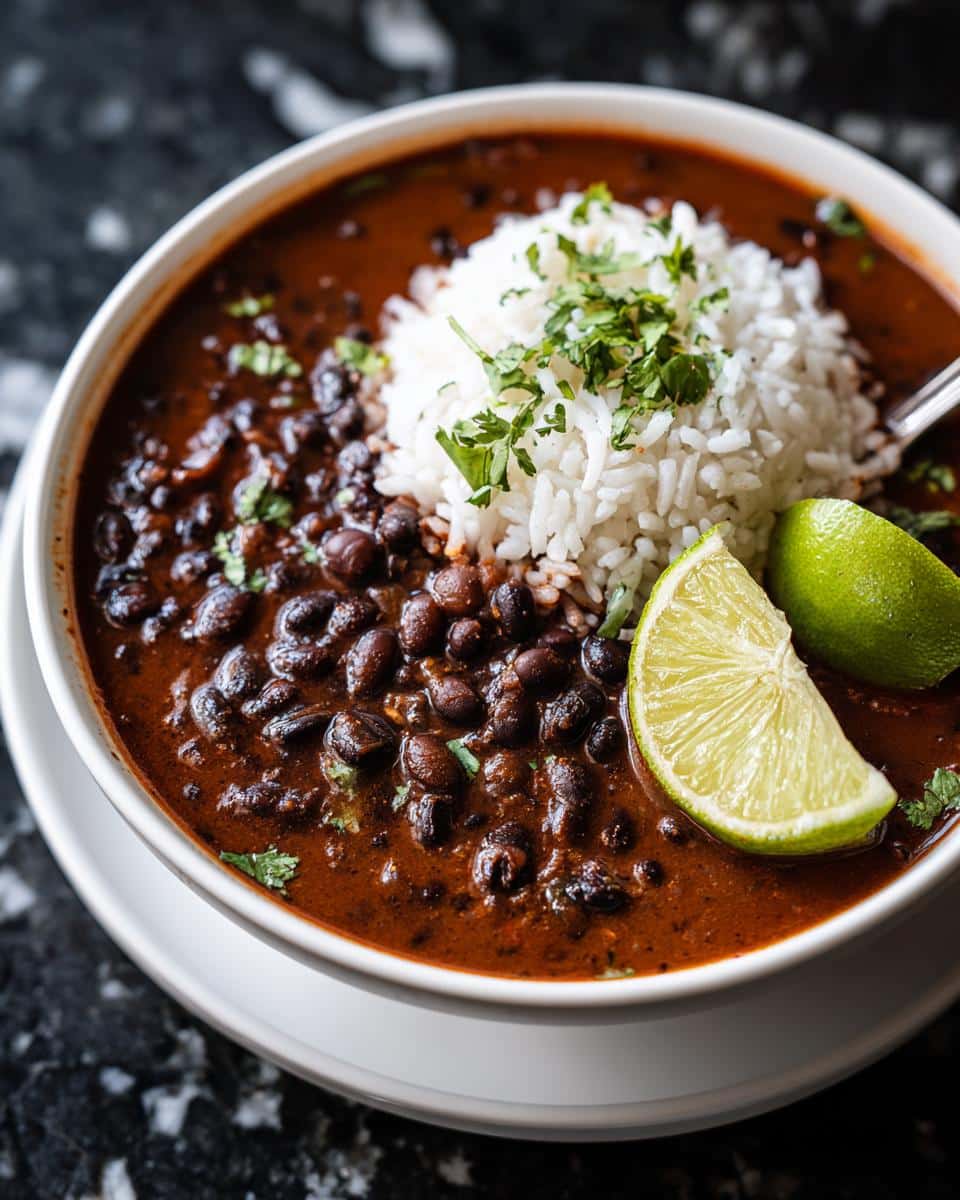 Black Bean Soup with Rice and Lime - detail 3