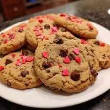 Irresistible Chocolate Chip Cookies with Heart Sprinkles in 30 Minutes