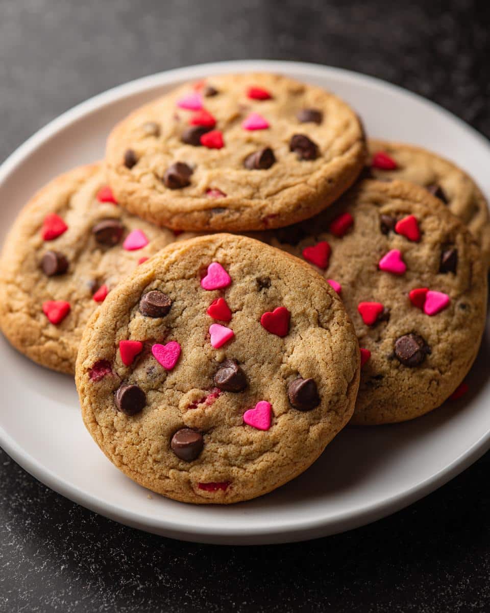 Chocolate Chip Cookies with Heart Sprinkles - detail 3