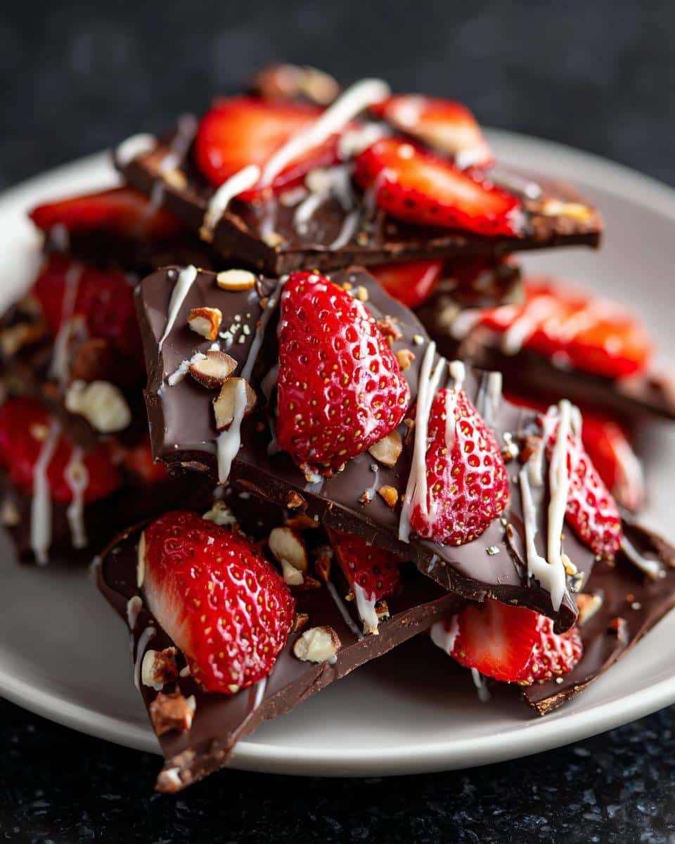 Chocolate-Covered Strawberry Bark - detail 1