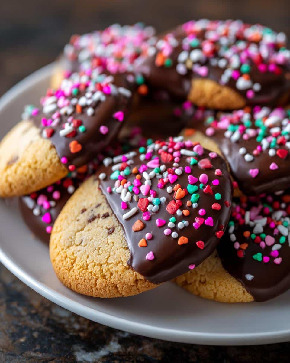 Chocolate-Dipped Valentine’s Day Cookies - detail 1