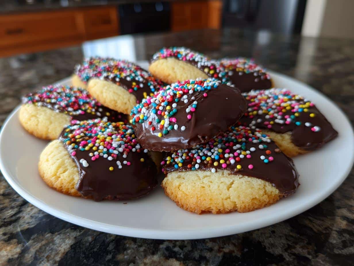 Chocolate-Dipped Valentine’s Day Cookies