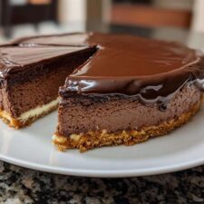 "Decadent Chocolate Ganache Valentine Cheesecake: 3-Layer Bliss"