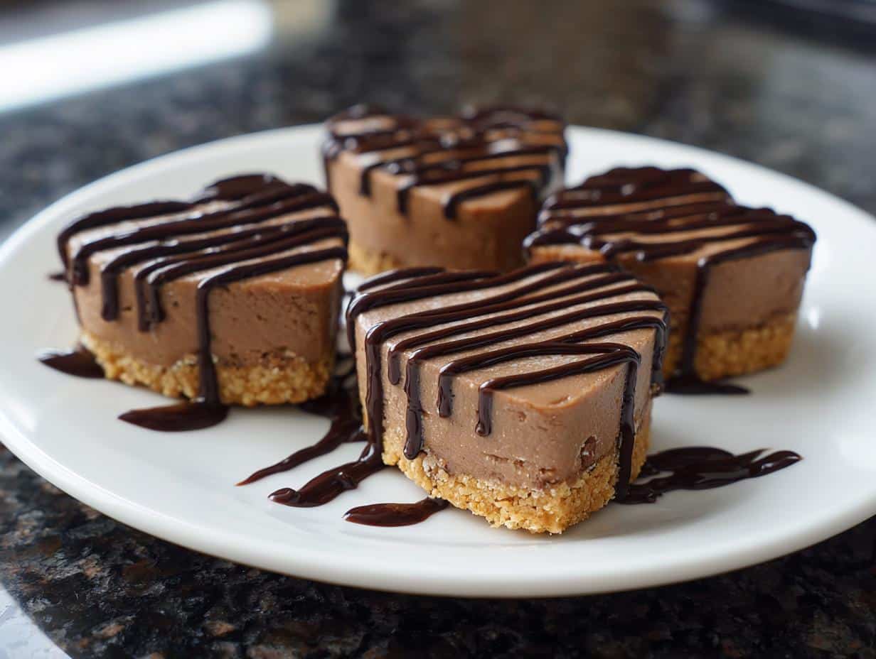 Chocolate Heart Cheesecake Bites