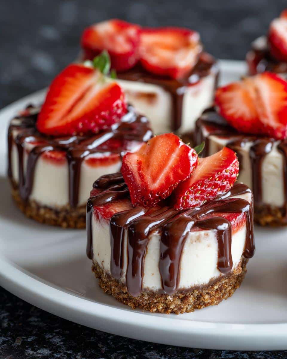 Chocolate Strawberry Cheesecake Cups - detail 2