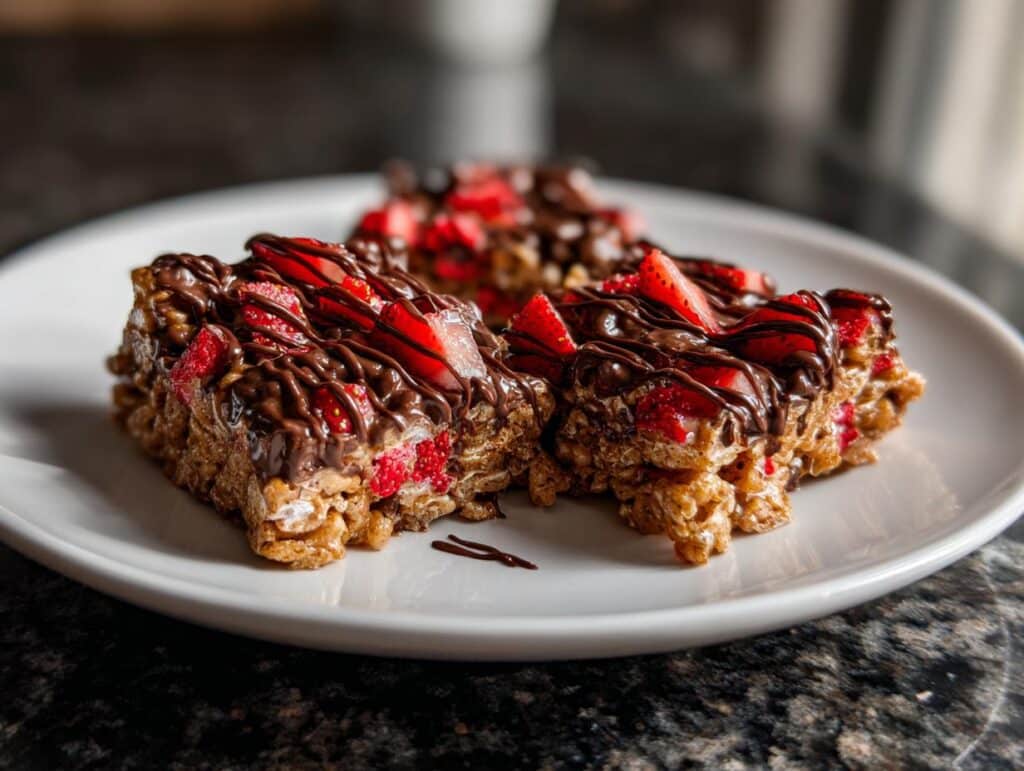 Chocolate Strawberry Rice Krispie Treats