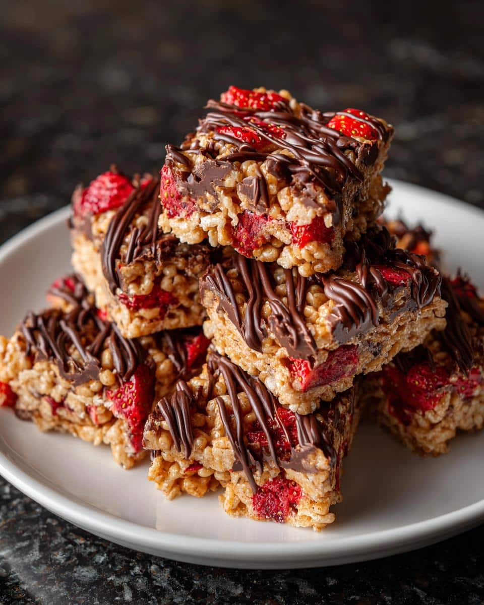 Chocolate Strawberry Rice Krispie Treats - detail 3