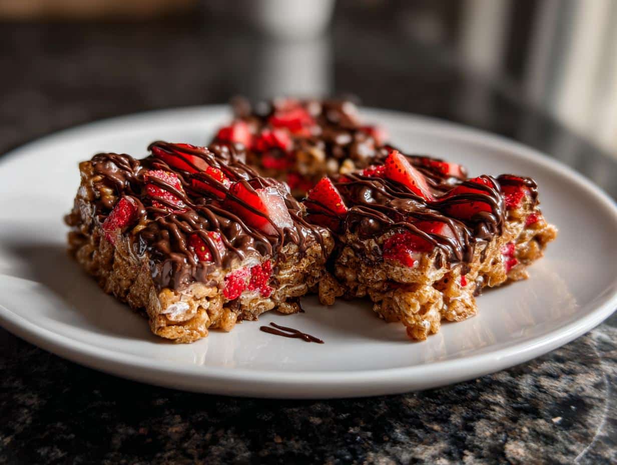 Chocolate Strawberry Rice Krispie Treats