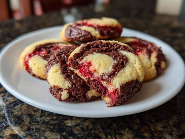 Chocolate Strawberry Swirl Cookies