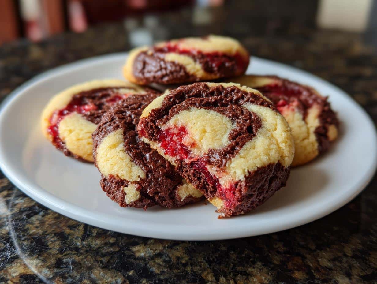 Chocolate Strawberry Swirl Cookies