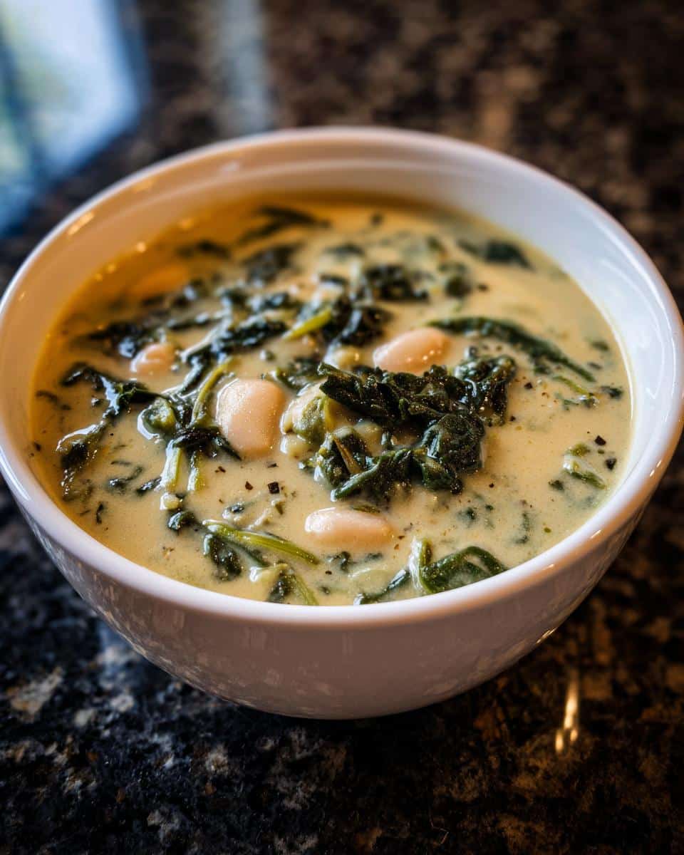 Creamy White Bean and Spinach Soup - detail 1