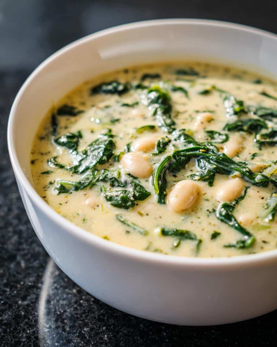 Creamy White Bean and Spinach Soup - detail 2