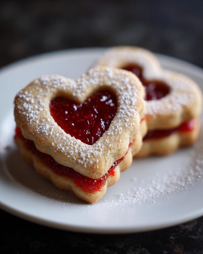 Heart Jam Linzer Cookies