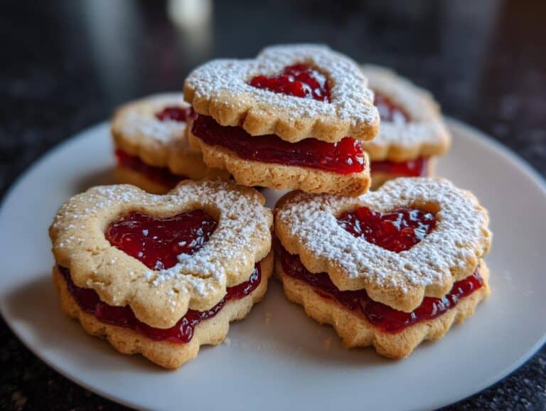 Heart Jam Linzer Cookies
