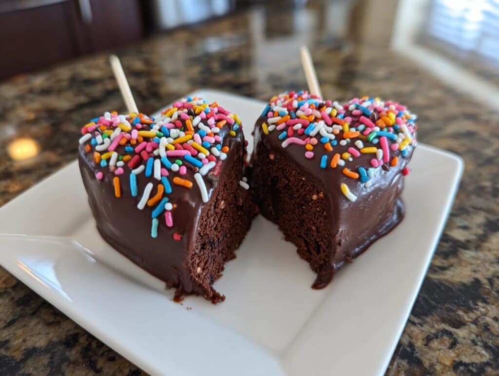 Heart-Shaped Brownie Pops