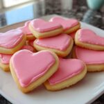 Heart-Shaped Sugar Cookies with Pink Icing