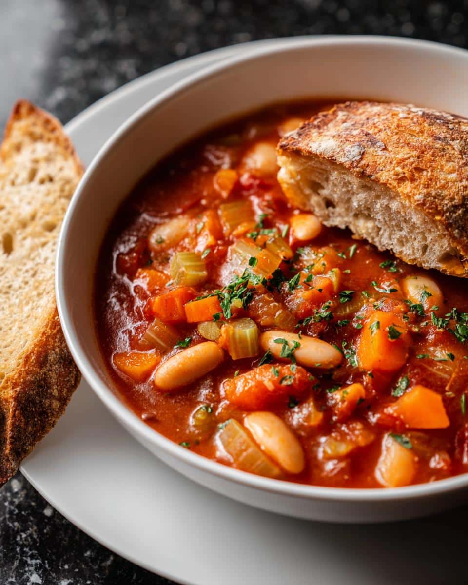 Italian Bean Soup with Crusty Bread - detail 2