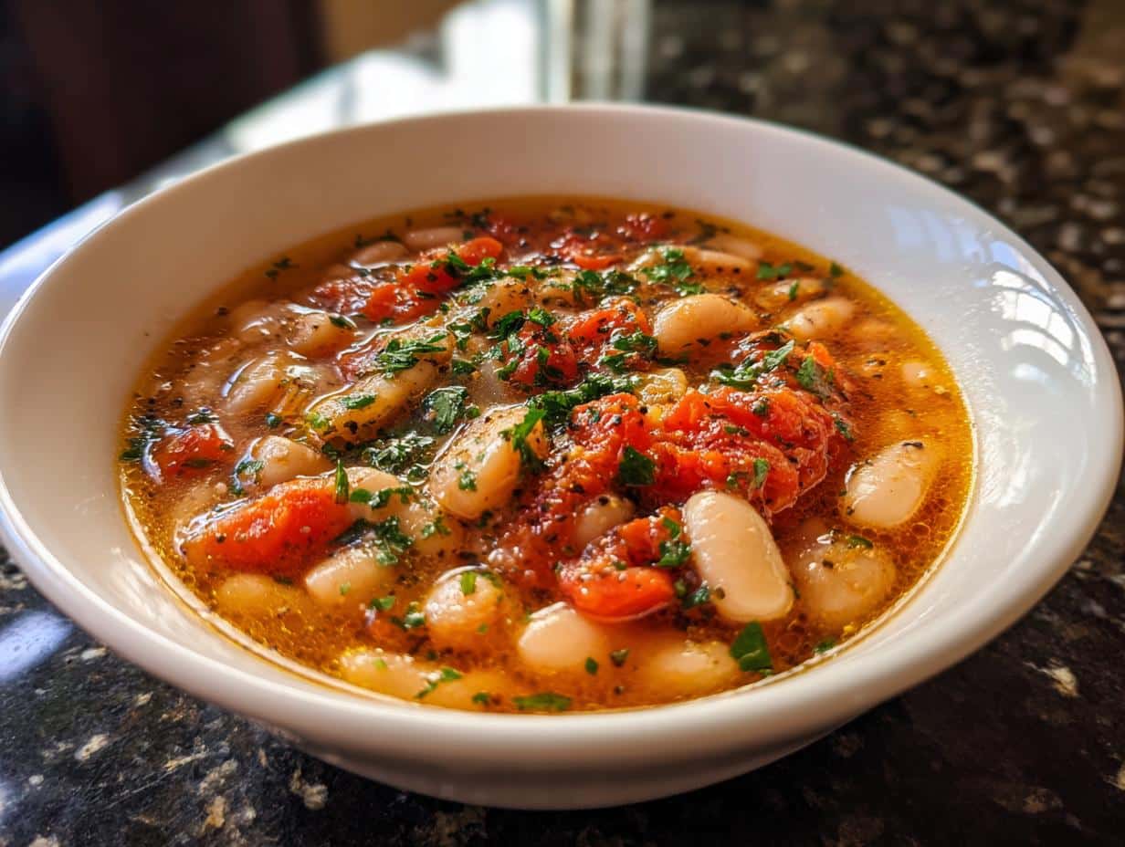 Mediterranean Bean Soup with Tomatoes