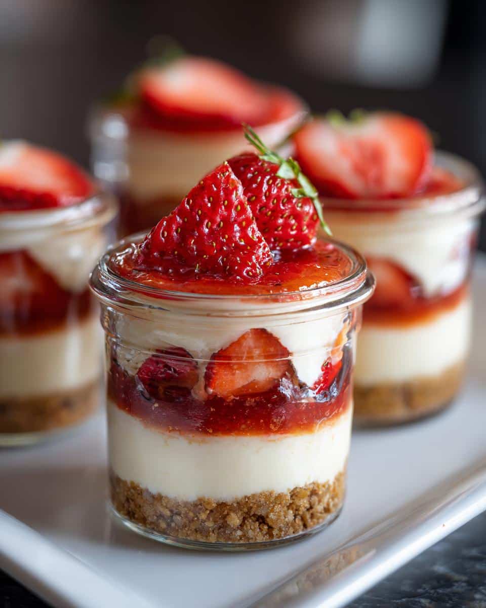 Mini Valentine’s Day Cheesecake Jars - detail 1
